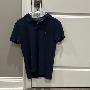 Navy youth large polo shirt